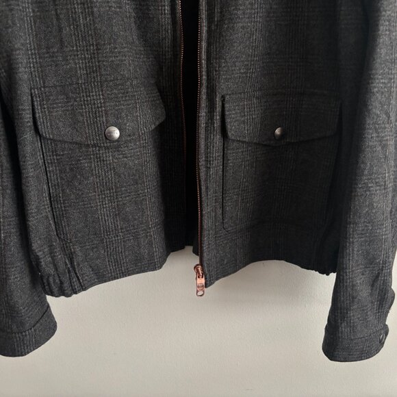 $1050 Private White V.C. x Mr.Porter Check Wool A-2 Bomber -Jacket -- 6/Large-XL - Picture 3 of 16